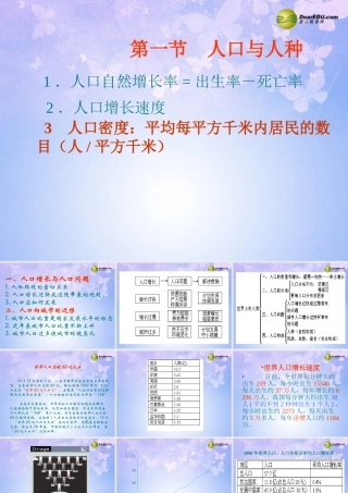 中学七年级地理上册 第四章 第一节 人口与人种(第1课时)课件 新人教版 课件
