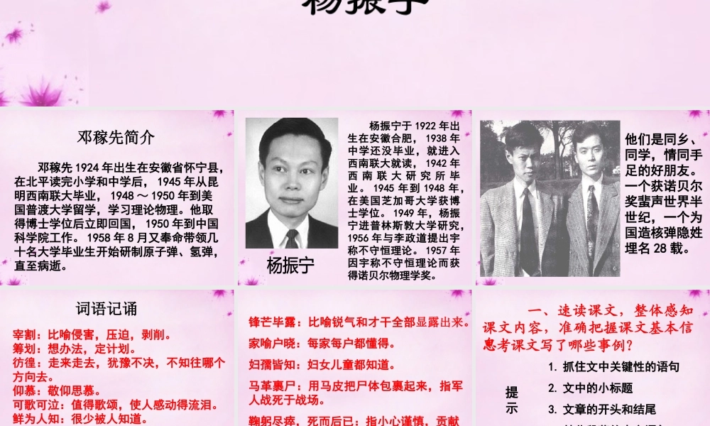 七年级语文下册 第11课(邓稼先)课件 新人教版 课件