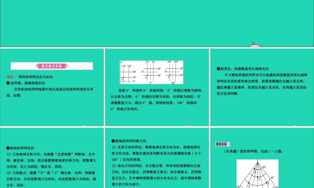 中考地理复习 七上 第一章 地球和地图(第1课时)课件