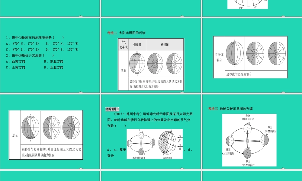中考地理复习 七上 第一章 地球和地图(第1课时)课件