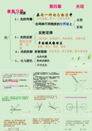 八年级物理(光现象)复习课件 教科版 课件