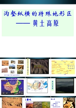 八年级地理下册 沟壑纵横的特殊地形区-黄土高原课件 人教新课标版 课件