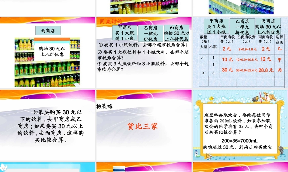 北师大版数学五年级下册《购物策略》PPT课件2