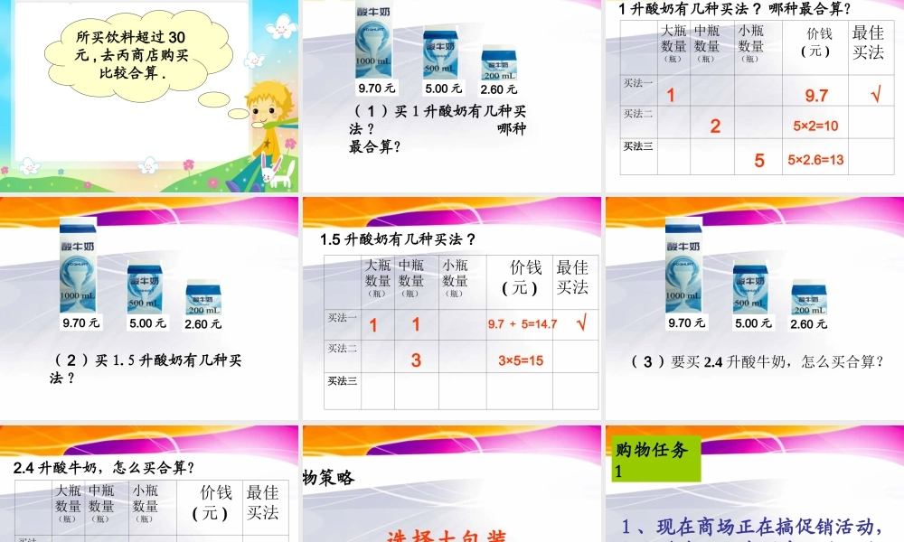 北师大版数学五年级下册《购物策略》PPT课件2