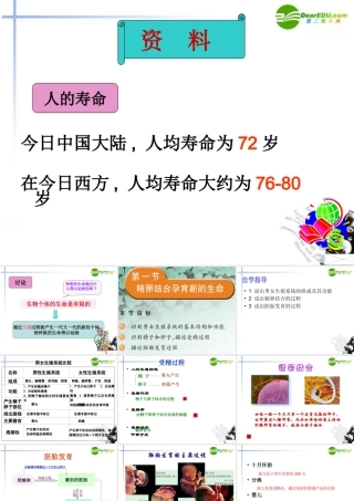 七年级生物下册 第一节精卵结合孕育新的生命课件 苏教版 课件