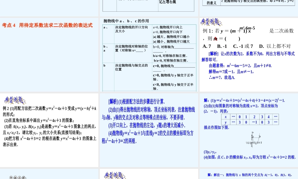 2014届中考复习课件§34二次函数