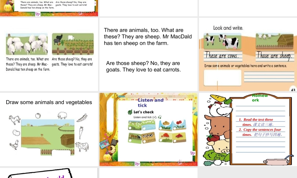 PEP小学英语四年级下册Unit4_Atthefarm_Read_and_write课件