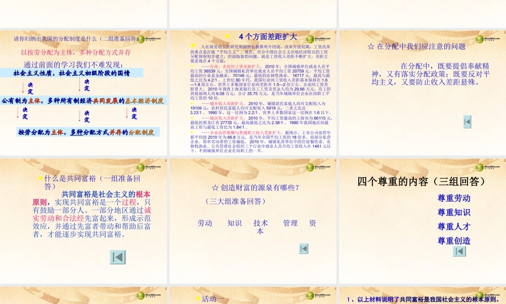 九年级政治全册 第七课 走共同富裕的道路课件 新人教版 课件