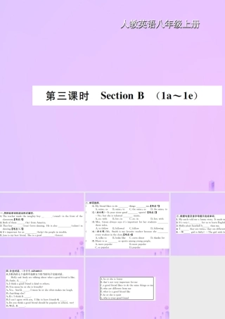 八年级英语上册 Unit 3 I am more outgoing than my sister(第3课时)Section B习题课件 (新版)人教新目标版 课件