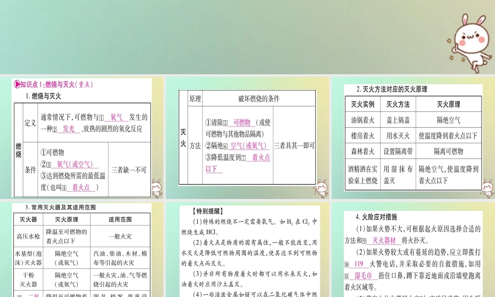 中考化学准点备考复习 第一部分 教材系统复习 第7讲 燃料及其利用课件 新人教版 课件