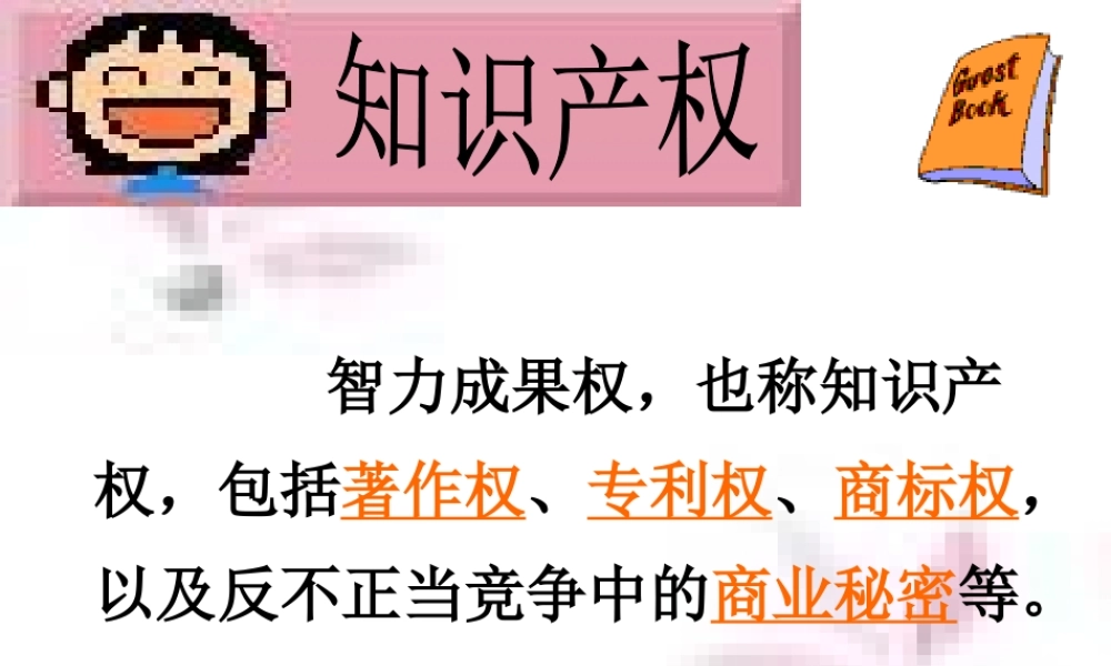八年级政治人教版无形的财产ppt 课件