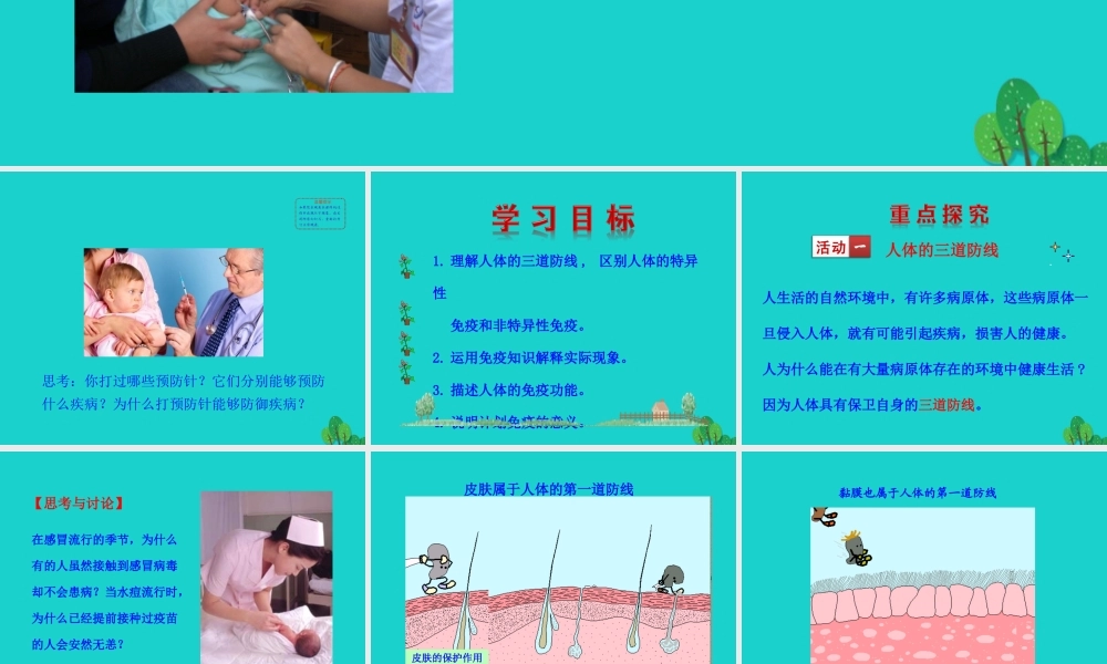 八年级生物下册 8.1.2 免疫与计划免疫(二)课件(新版)新人教版 课件