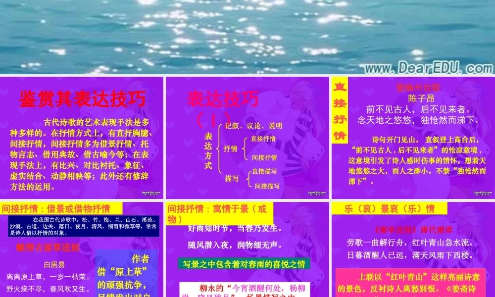 古典诗歌鉴赏3 高考专题指导 诗歌鉴赏课件锦[整理17套]人教版 高考专题指导 诗歌鉴赏课件锦[整理17套]人教版