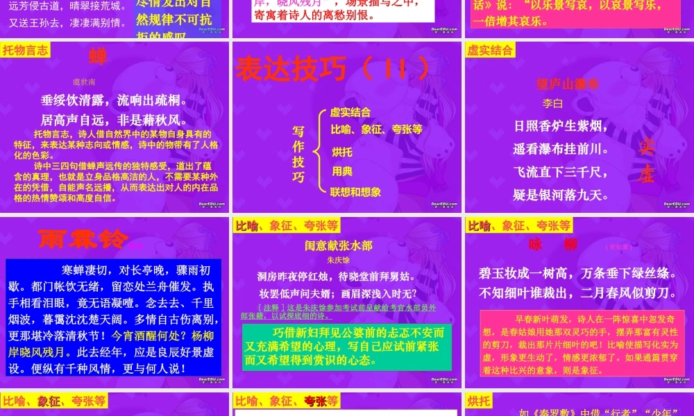 古典诗歌鉴赏3 高考专题指导 诗歌鉴赏课件锦[整理17套]人教版 高考专题指导 诗歌鉴赏课件锦[整理17套]人教版