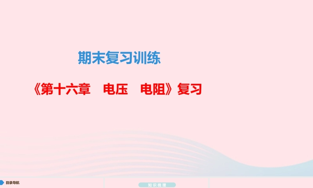 九年级物理全册 期末复习训练 第十六章 电压 电阻课件 (新版)新人教版 课件