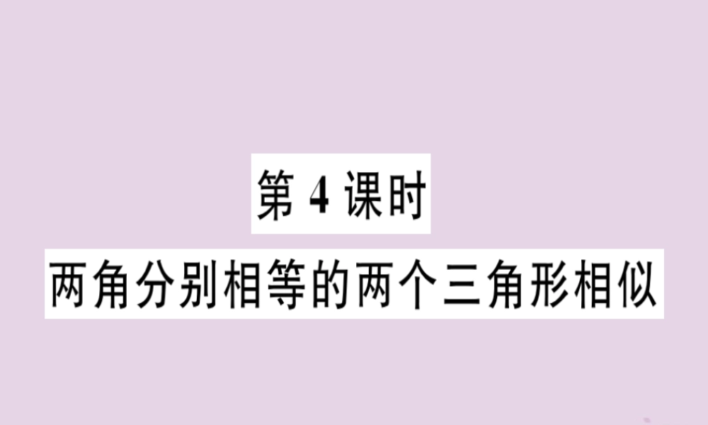 九年级数学下册 第二十七章 相似 272 相似三角形 2721 第4课时 两角分别相等的两个三角形相似习题讲评课件 (新版)新人教版 课件