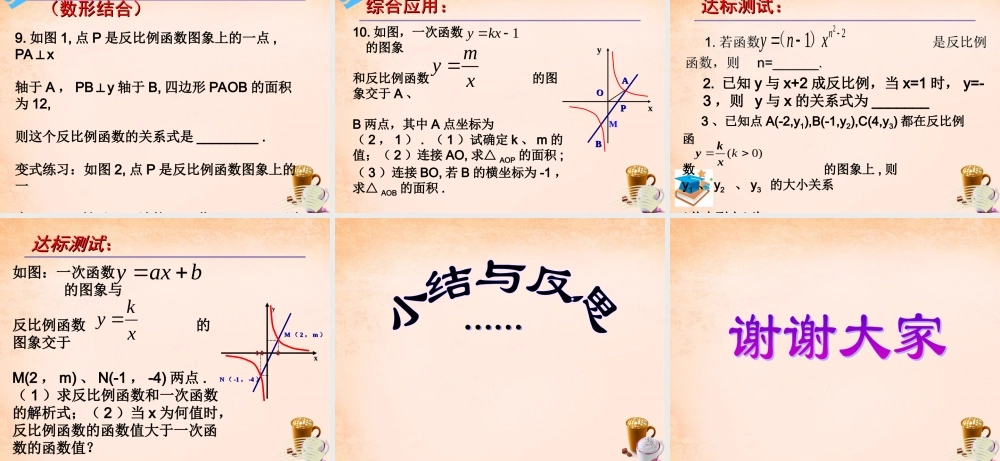 九年级数学下册 第26章 反比例函数复习课件1 (新版)新人教版 课件