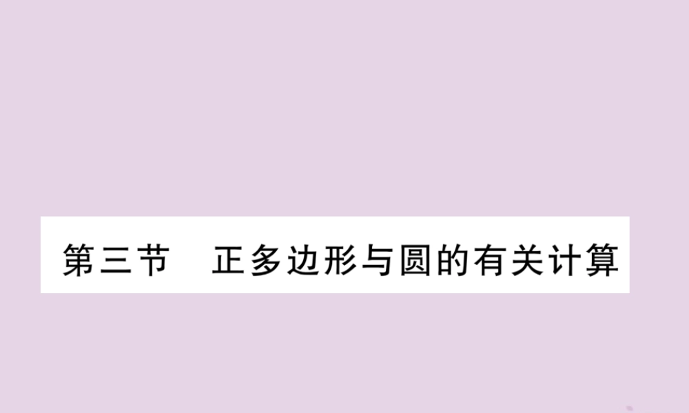 中考数学总复习 第一部分 教材知识梳理 第7章 圆 第3节 正多边形与圆的有关计算(精练)课件