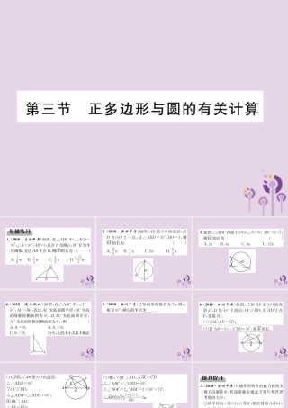 中考数学总复习 第一部分 教材知识梳理 第7章 圆 第3节 正多边形与圆的有关计算(精练)课件