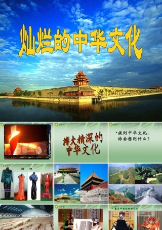 九年级政治全册 政治第五课第一框 灿烂的中华文化课件 新人教版 课件