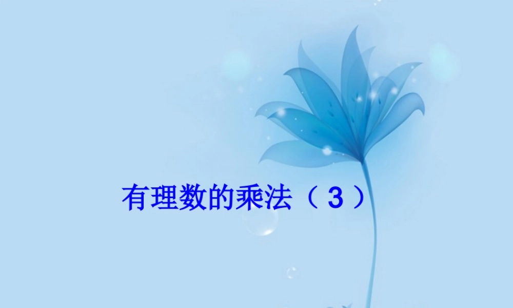 中学七年级数学上册 2.9.2有理数的乘法运算律(2课时) 华东师大版 课件