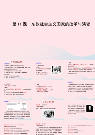 九年级历史下册 第五单元 社会主义国家的改革与演变 第11课 东欧社会主义国家的改革与演变习题课件 新人教版 课件