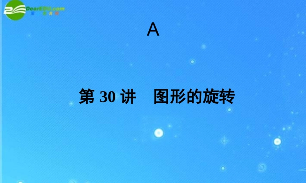 中考数学复习 第30讲 图形的旋转课件