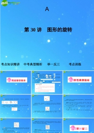 中考数学复习 第30讲 图形的旋转课件