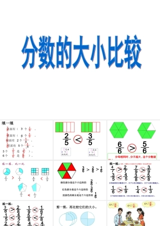 人教2011版小学数学三年级分数的大小比较