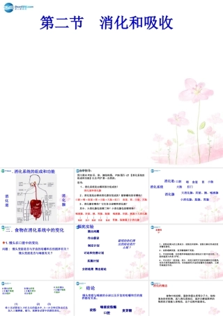 中学七年级生物下册 第二章 第二节 消化和吸收课件 (新版)新人教版 课件