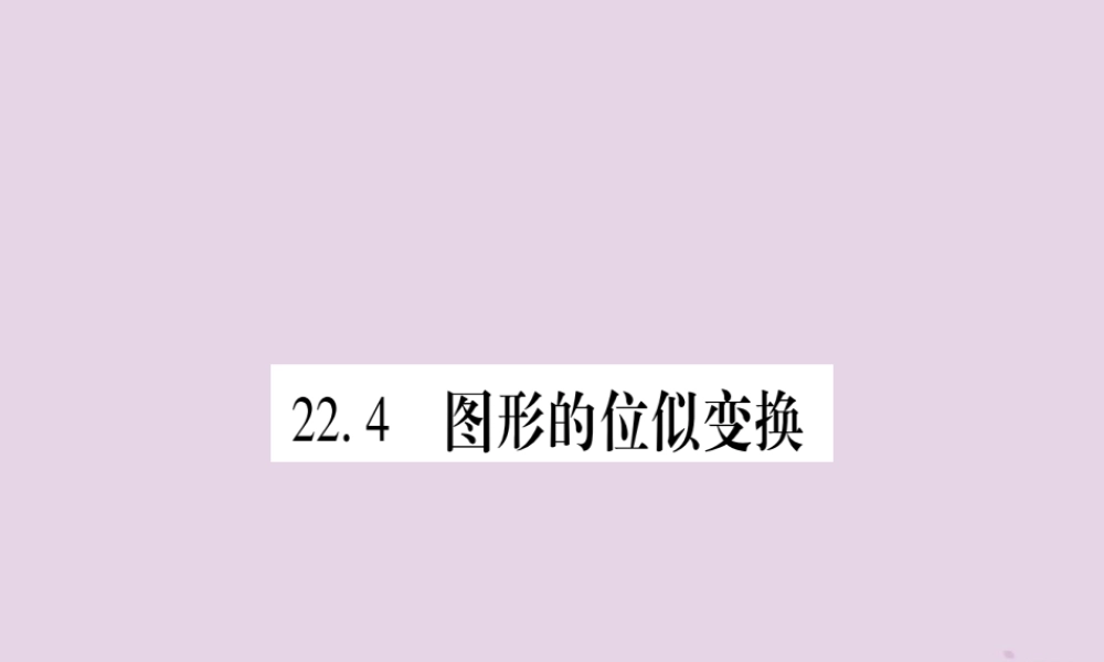 九年级数学上册 第22章 相似形 224 图形的位似变换 第1课时 位似图形作业课件 (新版)沪科版 课件