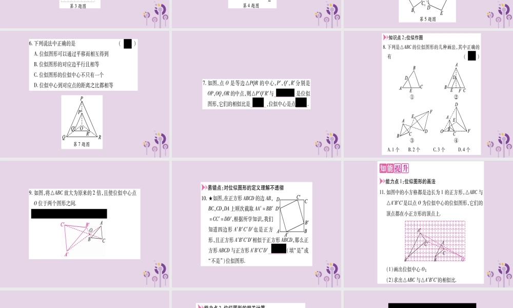 九年级数学上册 第22章 相似形 224 图形的位似变换 第1课时 位似图形作业课件 (新版)沪科版 课件