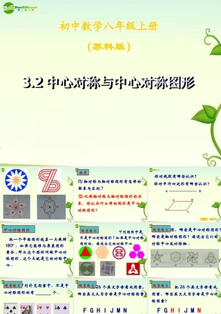 八年级数学上册 3-2中心对称与中心对称图形课件  苏科版 课件