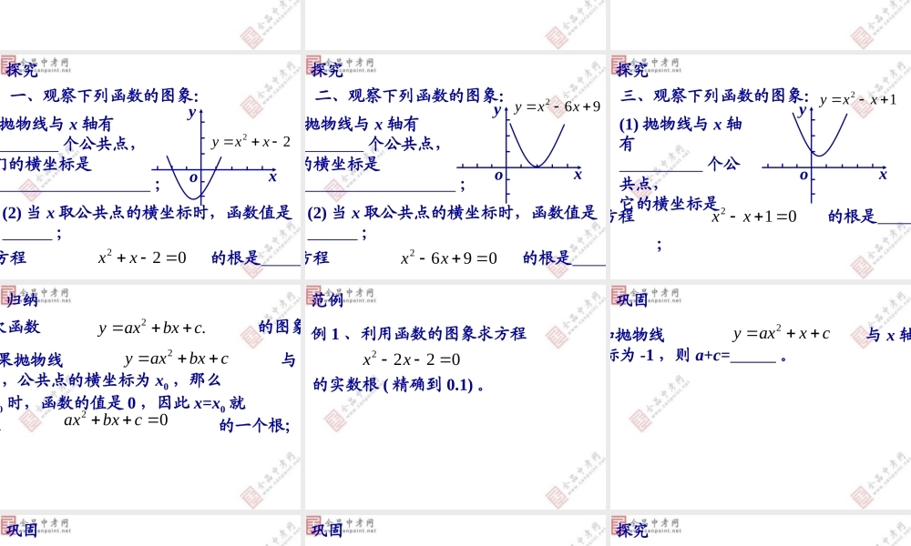 【课件一】222二次函数与一元二次方程