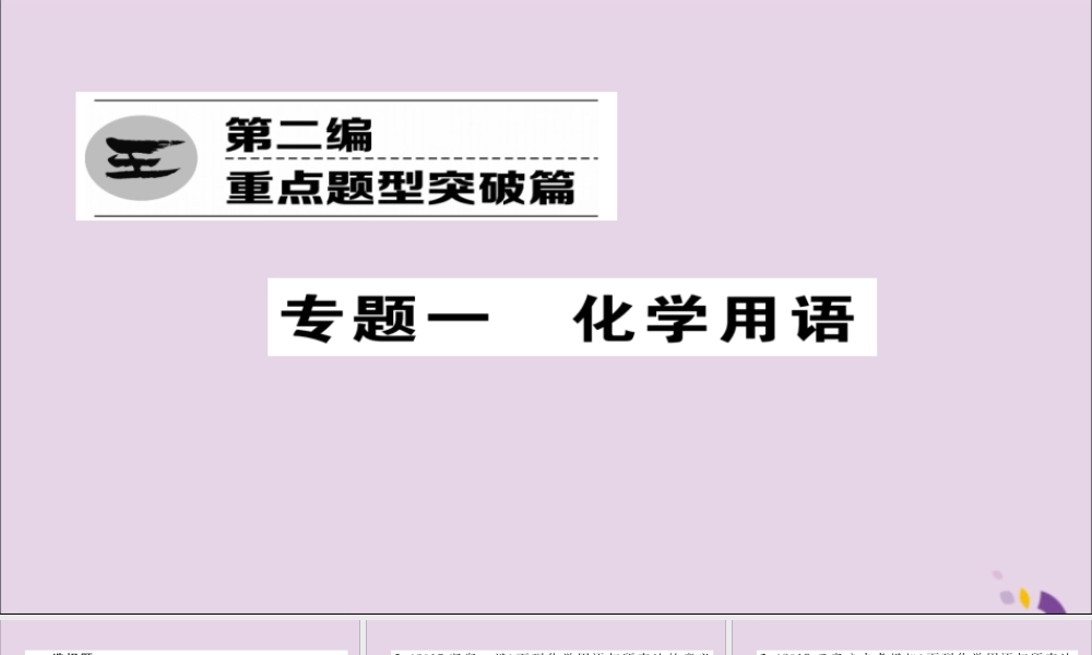 中考化学复习 第二编 重点题型突破篇 专题1 化学用语(精练)课件