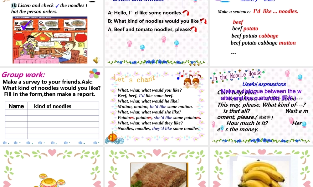 初一英语《Unit8_I'd_like_some_noodles》PPT课件