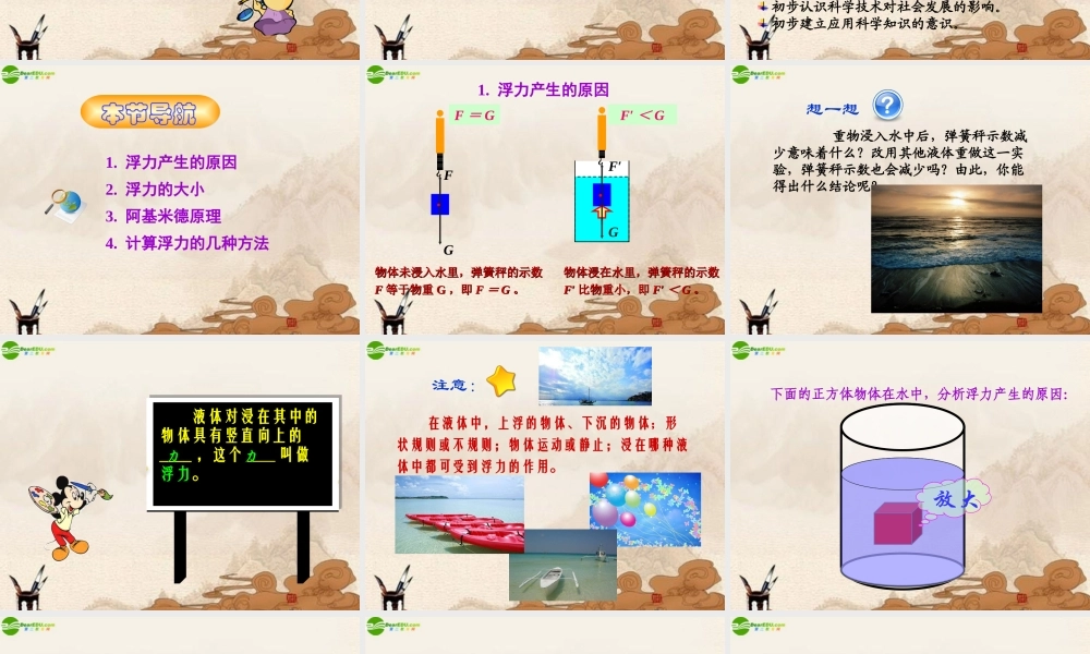 九年级物理 第十四章第五节浮力课件 人教新课标版 课件