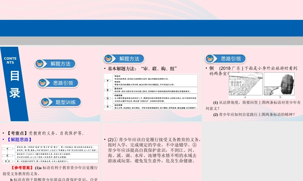 广东省版中考道德与法治 专题复习2 简答题课件