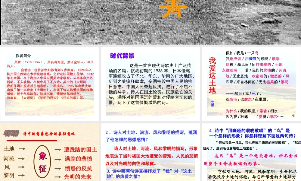 我爱这土地 课件