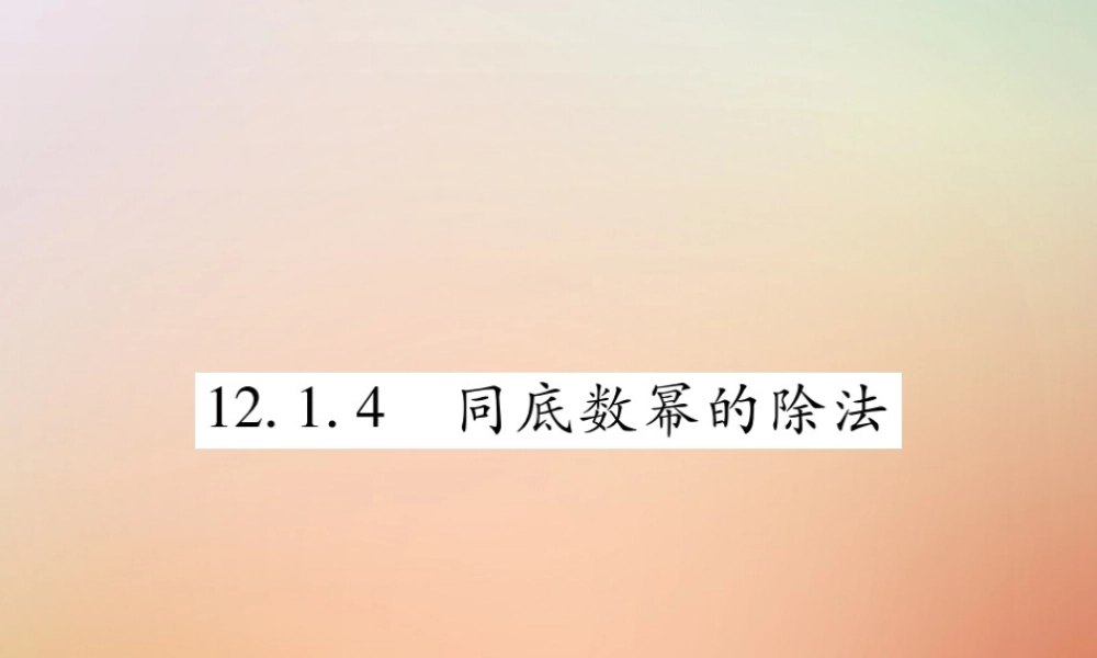 八年级数学上册 第12章 整式的乘除 12.1 幂的运算 12.1.4 同底数幂的除法课时检测课件 (新版)华东师大版 课件