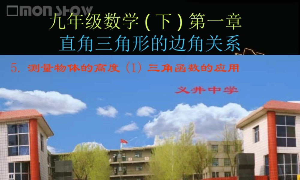 测量物体的高度三角函数的应用