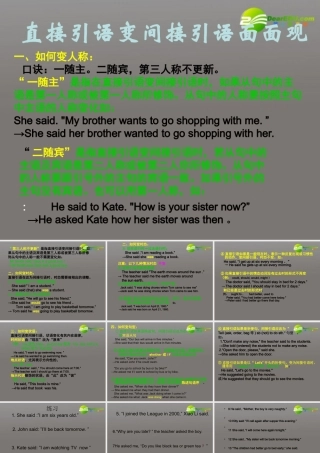 八年级英语上册 直接引语变间接引语面面观 课件 仁爱版 课件