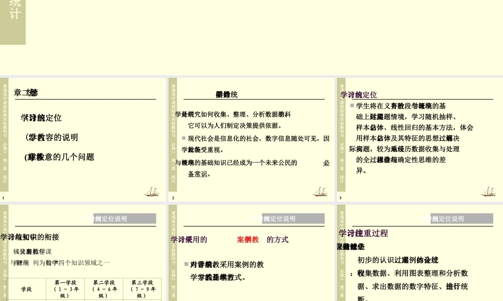 新课标人教版A版必修3统计教学参考与设计 下学期 课件