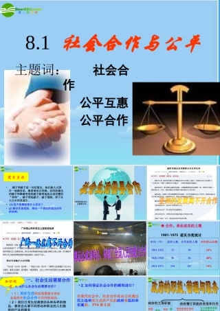 八年级政治下册 社会生活需要合作课件 粤教版 课件
