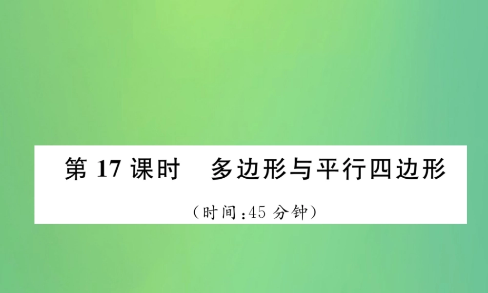 中考数学复习 第4章 图形的性质 第17课时 多边形与平行四边形(精练)课件