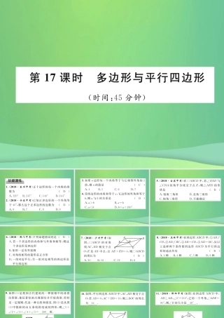 中考数学复习 第4章 图形的性质 第17课时 多边形与平行四边形(精练)课件