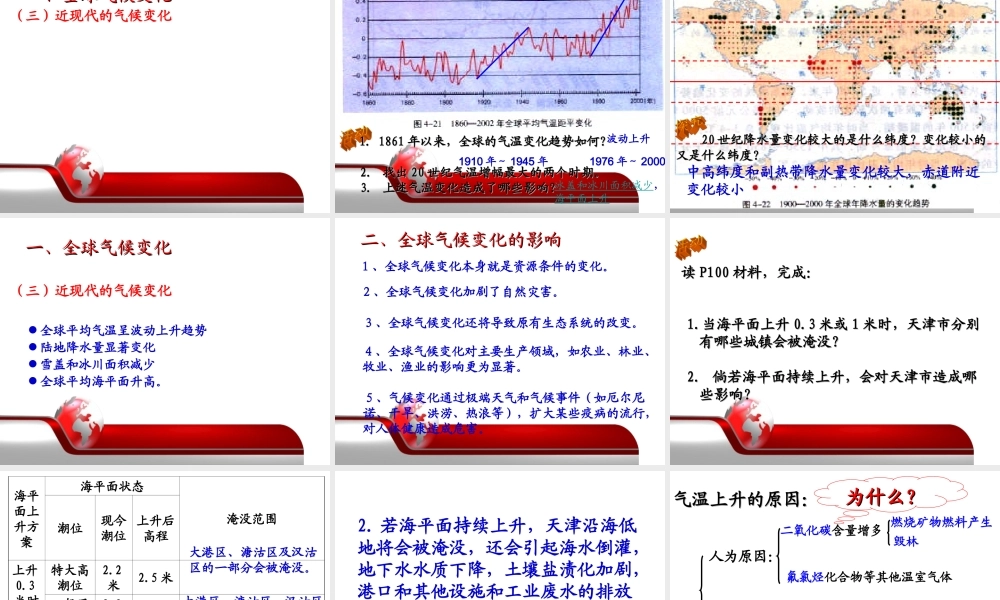 全球气候变化对人类活动的影响
