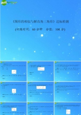 中考数学复习 (图形的相似与解直角三角形)达标检测课件