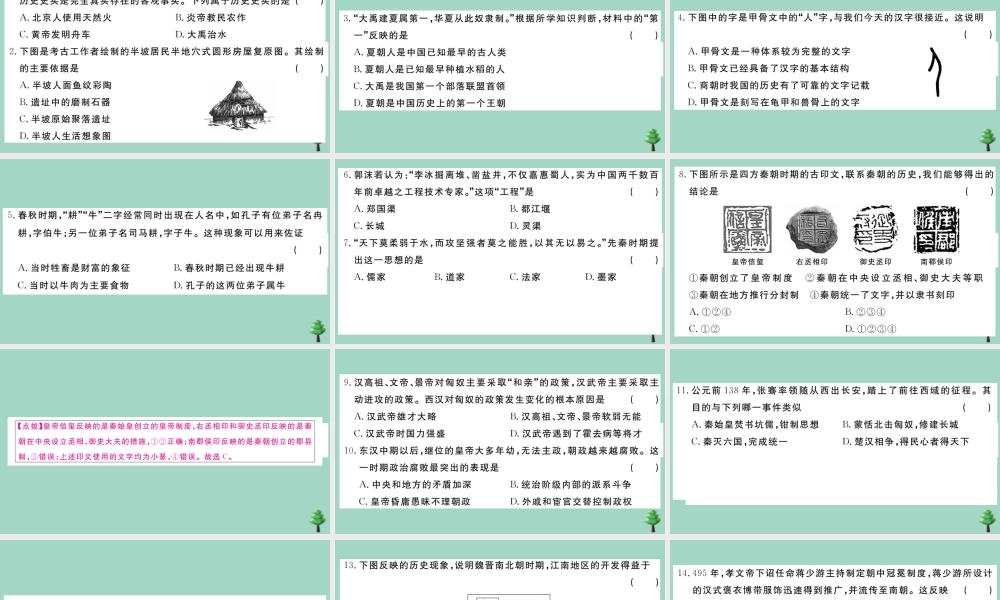 史上册 期末测试卷(三)作业课件 新人教版 课件