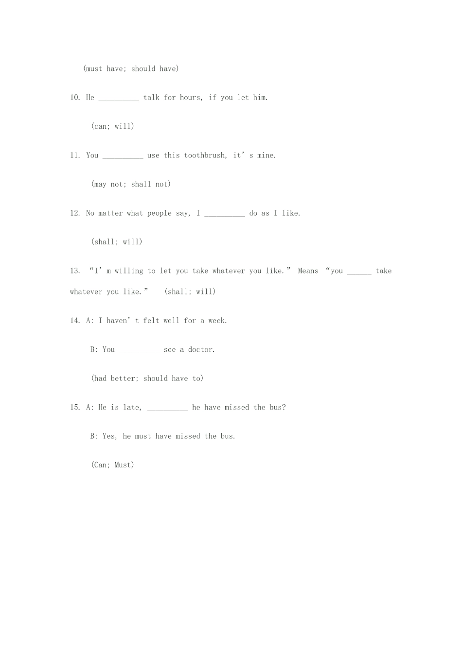 情态动词练习题2_第2页